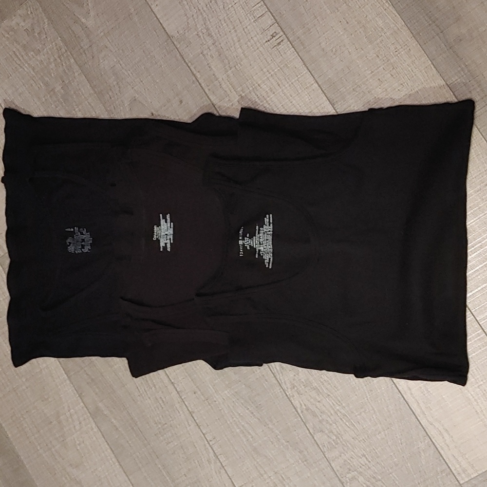 🌠3/$20🌠 Bundle of 3 Men's Black Ribbed Tank Top Undershirts - L (x2) + XL (x1)